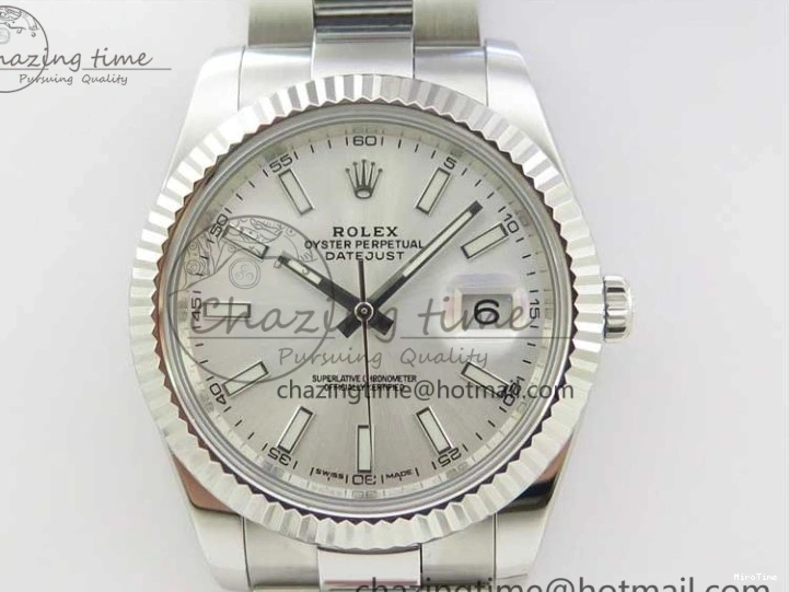 MiroTime 1229 DateJust 126334 SS Noob 1:1 904L Best Edition Silver Dial Stick Markers on Oyster Bracelet A HighQuality 3168